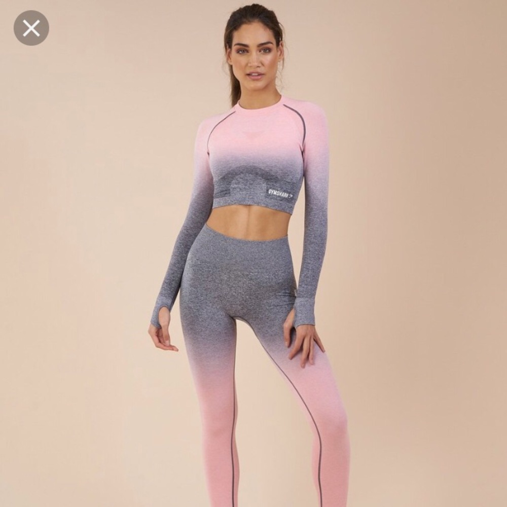 Gjmshark ombre seamless cropped top